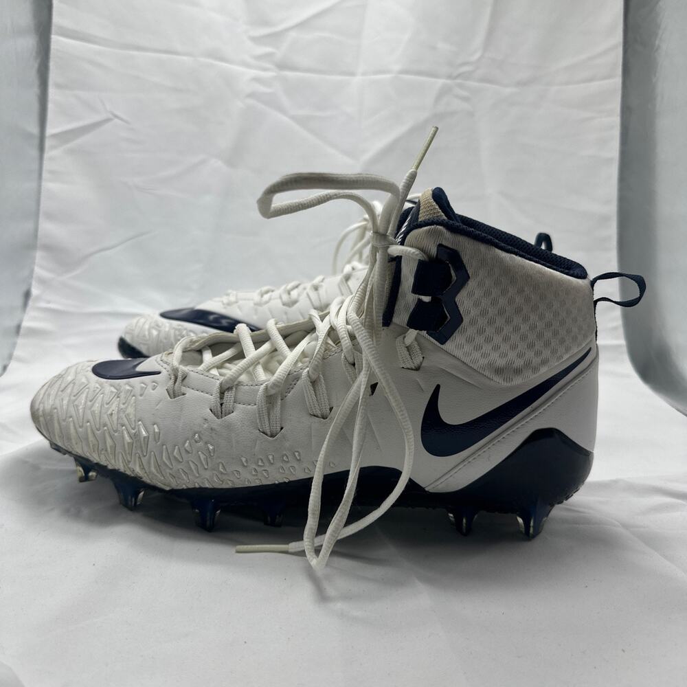 Nike Mens 12 Zoom Force Savage Mid Blue White Football Cleats 880144-155 Shoes